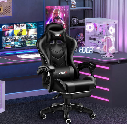 Silla Gamer negra con tapizado de poliuretano (3 disponibles)