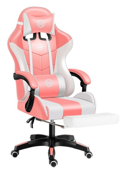 Silla Gamer Con Reposapiés Reclinable Cómoda Ouo Color Rosa (3)